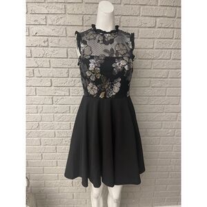 City Studio Sleeveless Black & Sliver Sequin Party Dress Size 5 (Juniors)